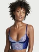Бюстгальтер Victoria’s Secret Soft Chambray Blue Embroidered Unlined Corset Bra Top Синій 34DD - изображение 1