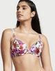 Бюстгальтер Victoria’s Secret White Glam Floral Satin Shine Strap Push-up Bra Білий з фіолетовим 36D - изображение 1