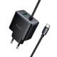 Адаптер мережевий HOCO New charger with Type-C cable C164A |1USB, 30W/3A, PD/QC| - зображення 1