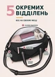 Женская спортсумка черная вместительная с двумя карманами для обуви короткими ручками и ремнем Oxford 40х20х20 см (8960210I1) - изображение 3