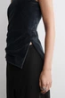 Топ жіночий COS asymmetric velvet top 1303343001 Eur 40 Синій - изображение 7