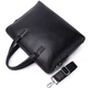 Кожаная мужская деловая сумка-портфель портфель для ноутбука черный Tiding Bag 64028 37 см - изображение 7