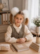 Пара бантиків "Хмаринка" на резинці Elena Goloob Ø12 см молочний - зображення 2
