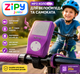 Портативная MP3-колонка Zipy Junior Sound Bike JR для велосипеда и самоката, 3 Вт, крепление на руль, microSD 2 ГБ, литиевая батарея, до 8 часов работы, фиолетовая - изображение 1