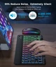 Клавиатура беспроводная Koyo Bluetooth компактная с RGB подсветкой для смартфонов планшетов ноутбуков смарт ТВ 320x130x20 мм 400 г с аккумулятором 300 мАч и USB C подключением черная для работы и обучения - изображение 3