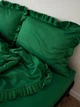 Комплект постільної білизни Cozy з рюшами зелений (Сімейний 1) 150*200 см 2 шт, простирадло без резинки 200*240 см - зображення 7