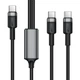 Кабель зарядки ACEFAST C22-02 USB-C на 2*USB-C 100W алюминиевый черный - изображение 1