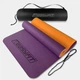 Килимок для йоги та фітнеса EasyFit TPE+TC 6мм двошаровий + Чохол фіолетовий з помаранчевим - зображення 1