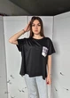 Футболка женская свободная с серым карманом в клетку G&N Черная 16797 2XL (52-54) - изображение 5