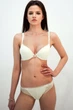 Комплект белья: бюстгальтер с двойным push-up и стринги 9301 Balaloum молочный 75B/M - изображение 1