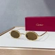 Женские солнцезащитные очки Cartier Capsule овальной формы золотистого цвета 46-26-140 - изображение 1