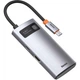 USB-хаб Baseus Metal Gleam Series 4-in-1 Multifunctional Type-C Hub Docking Station Gray (CAHUB-CY0G) [75254] - изображение 3
