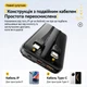 Повербанк Essager 20000 mAh, 22.5W, вбудовані кабелі USB-C і Lightning, чорний (ES-D023) - изображение 4