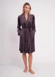 Женский велюровый халат на запах средней длины Giulia SOFT WINTER 7320/080 S Violet-dark lavender, фиолетовый, с поясом - изображение 6