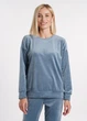 Жіночий велюровий світшот вільного крою Giulia SOFT WINTER 4405/080 L Blue-smoky, бавовна, з манжетами - зображення 5
