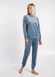 Жіночий велюровий світшот вільного крою Giulia SOFT WINTER 4405/080 L Blue-smoky, бавовна, з манжетами - зображення 6