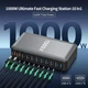 Сетевая зарядная станция ILEPO 1000W на 2 USB+8 Type-C мультизарядное устройство мощный блок питания Black (19340) - изображение 4