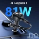 Автомобильное зарядное устройство Promate PowerDrive-RCI81, 81W, USB-C/Lightning кабель + USB-A/USB-C порти Black (powerdrive-rci81) - изображение 2