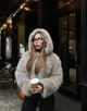 Шубка светло-серая с капюшоном - Classyme - S - Светлый - (32sh-grey) - изображение 4