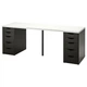 LAGKAPTEN/ALEX Стіл письмовий, білий/чорно-коричневий, 200х60 см IKEA - зображення 1