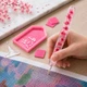 Стилус для алмазной мозаики 13 предметов с розовыми цветами ColorArt, ручка для алмазной вышивки, 5 насадок, лоток для страз, гель-клей, инструменты Diamond Painting - изображение 3