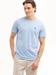 Футболка хлопковая длинная мужская U.S. Polo Assn 113904-0400A(Surf Blue Heather) M Голубая (786665249854) - зображення 1