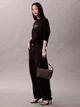 Сумка крос-боді через плече жіноча тканинна маленька Calvin Klein 4F3353G (Black-Beige) Чорна (196669718704) - зображення 2