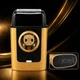 Электробритва Kemei KM-T409 аккумуляторная сеточная 3 лезвия 8000 об/мин USB-C бесщеточный двигатель золотисто-черная для сухого бритья мужская - изображение 5
