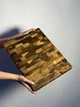 Торцевая разделочная доска из дуба 40x30x4 см, профессиональная кухонная деревянная доска с ножками ручной работы - изображение 2