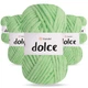 Упаковка YarnArt Dolce, Салатовий №850, 5шт - 5 мотків по 100 г 120 м, плюшева пряжа для іграшок, пледів і аксесуарів, 100% мікрополіестер - зображення 1