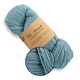 La Mia Natural Wool, Темно-голубой №204 - шерстянная пряжа для вязания средней толщины, 100г/200м, 100% шерсть - изображение 1