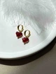 Серьги с красным сердцем 5354 - изображение 2