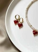 Серьги с красным сердцем 5354 - изображение 4