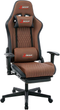 Fotel gamingowy Hedo 100094 z wysuwanym podnóżkiem Brown (5907184130699) - obraz 1