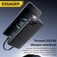 Павербанк Essager Heteromypil 30000 мАг 22.5 Вт з дисплеєм, ремінцем та вбудованими кабелями USB-C / Lightning (ES-D016), чорний - изображение 5