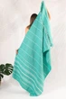 Пляжное полотенце peshtemal Mint Green 100х180 см большое турецкое пoлотенце пештемаль для пляжа бассейна хамама бани мятное - изображение 1