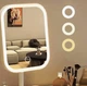 Настільне дзеркало для макіяжу з LED-підсвіткою Сенсорне Акумуляторне 3 режими світла Біле Подарункове пакування - изображение 4