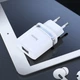 Мережевий зарядний пристрій HOCO N1 Ardent single port charger Lightning cable 12W White - зображення 7