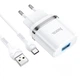 Мережевий зарядний пристрій HOCO N1 Ardent single port charger Type-C cable 12W White - зображення 1