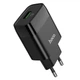 Мережевий зарядний пристрій HOCO C72Q Glorious single port charger Micro USB cable 18W Black - зображення 4