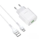 Мережевий зарядний пристрій HOCO C72Q Glorious single port charger Micro USB cable 18W White - зображення 1