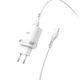 Мережевий зарядний пристрій HOCO C12Q Smart QC3.0 Type-C cable 18W White - изображение 1