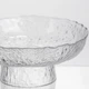 Фруктовница стеклянная на ножке тарелка для фруктов Ice Textured 20×9 см ваза для фруктов Прозрачный - изображение 5