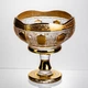 Фруктовница стеклянная на ножке тарелка для фруктов Bohemia Gold 26 см ваза для фруктов Золотистый - изображение 4