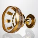 Фруктовница стеклянная на ножке тарелка для фруктов Bohemia Gold 26 см ваза для фруктов Золотистый - изображение 7