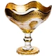 Фруктовница стеклянная на ножке тарелка для фруктов Bohemia Gold 25×27 см ваза для фруктов Золотистый - изображение 1