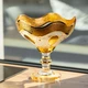 Цукерниця скляна на ніжці тарілка для цукерок Bohemia Gold 13×15 см ваза для цукерок Золотистий - зображення 2