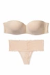 Комплект белья: бюстгальтер push-up и трусики стринг Victoria's Secret 70B/S Бежевый (153671) - изображение 1