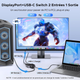 Перемикач UGREEN DisplayPort / USB-C 8K@60Hz KVM Світч 2 входи 1 вихід DP 1.4 для ПК, PS5, Xbox, MacBook - зображення 4