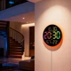 Настенные LED-часы 6695R круглые RGB с пультом управления и календарем 25,5 см 13 цветов цифр для дома - изображение 6